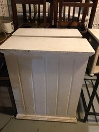 #91 white wood pedistals 24x10x30 2@ $20 $40.00