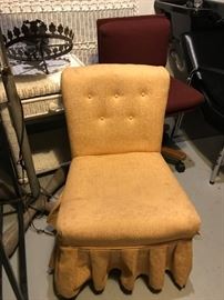 #104 gold slipper chair vintage $30.00