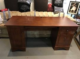 #115 wood divided open shelving 48x12x42 $100.00