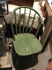 #121 odd green dining chair as is $30.00