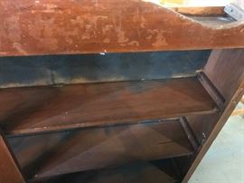 #123 wood cabinet w 2 doors as is 61x9x49 $100.00