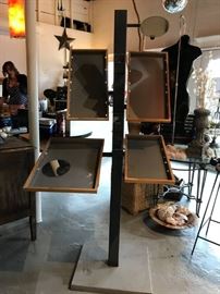 #125 black metal make up station with shelves 6 foot tall $100.00