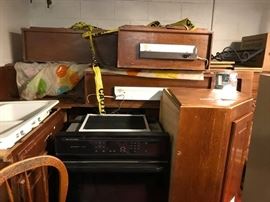 #133 JS Kitchen Aid 30 inch single oven 29.5x24x34 $175.00
#55 JS kitchen cabinet set oven cabinet corner, walls & base cabinets $1,000.00