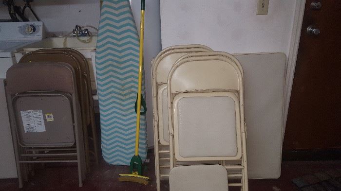 Folding Chairs, Card Table, Ironing Board