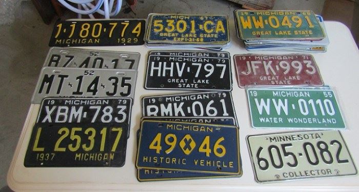Vintage Michigan License Plates
