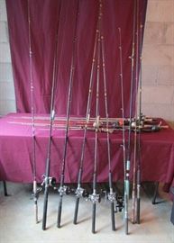 Dozen's of Fishing Poles & Reels ,spin-cast, salmon Rods, and kids gear.