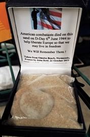 D-Day remembrance - sand and rock from Omaha Beach, Normandy