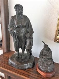 Bronze Sculptures by James Pasma - "Good Times" (1974) and "Thinkumhappy" (1975) - Inscribed with titles, signed, numbered and dated