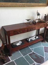 Georgian Style Console Table - Hardwood with Mahogany finish - 31.5" height - 59" long - 15.5" deep