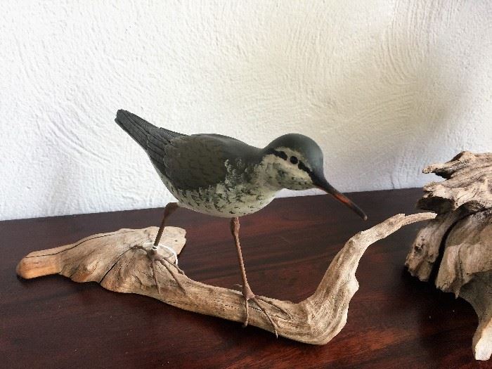 Waterfowl Carving - by Steve Hutchins - "Spotted Sandpiper" - 1986