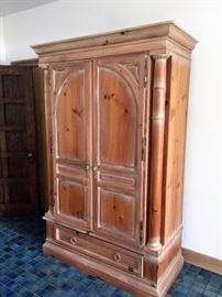 Baroque Style Armoire by Romweber - pine finish - height 82"/ width 51"/ depth 24"