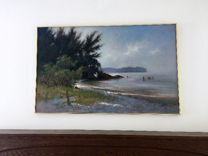 "Quiet Morning"  - 1981 - Oil on Canvas - by Roy Nichols  approx size 30" x 48"