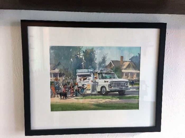 Original Watercolor painting by Stewart White - signed and dated 2013