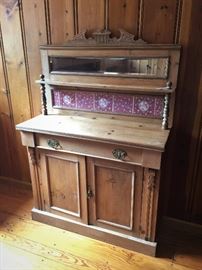Washstand - British Pine - Circa 1880 - Height 57" width 40" Depth 15.5" - so pretty in person you won't be able to stand it!