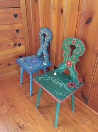2 Swiss/Alpine Chairs - 20th Century 
