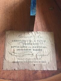 Original Label in the box for the sextant