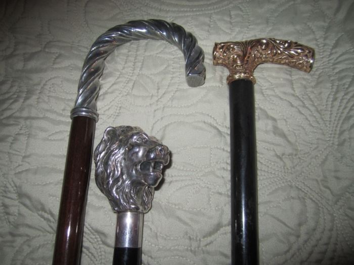 GOLD AND STERLING SILVER WALKING STICKS