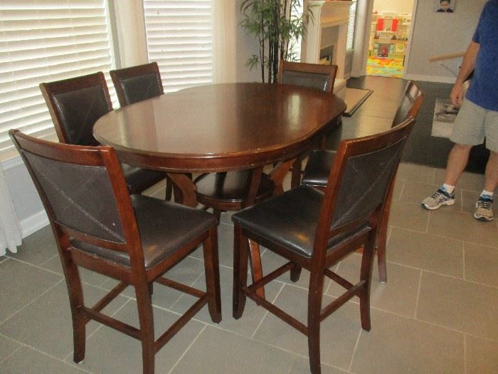 Breakfast nook table and 6 chairs