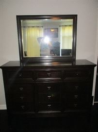 Master suite chest of drawers with mirror