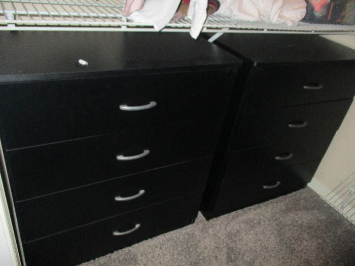 Two smaller wooden chest of drawers