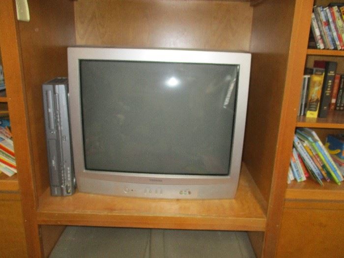 older television with VHS player