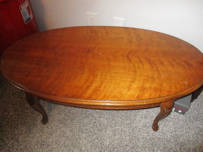 Wooden oval coffee table