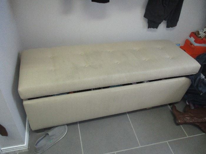 Another tufted bench seat with storage