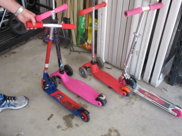 Assorted scooters