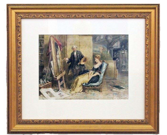 Watercolor on Paper by Clark Stanton ( Scottish, 1834-1894)