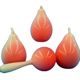 Peachblow Glass - Glazed Pears & Darner