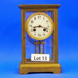 Lot 13 - Turn of the Century French Crystal Regulator. 8 Day time and strike. 10" tall.