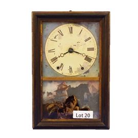 Lot 20 -19th Century Swiss Wall Clock. 30 hr. time and strike. 15 1/2" tall.