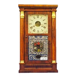 Lot 34 - 19th Century Rosewood Seth Thomas Pillar Shelf Clock. 30 hr. time and strike. 26" tall. 