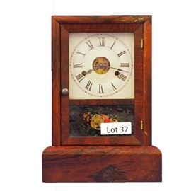 Lot 37 - Turn of the Century Rosewood Seth Thomas shelf Clock. 30 hr. time and strike. 14 1/2" tall.