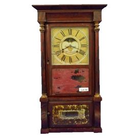 Lot 46 - 19th Century American Mahogany "Birge, Mallory & Co" Shelf Clock. 30 hr. time and strike. 35 1/2" tall.