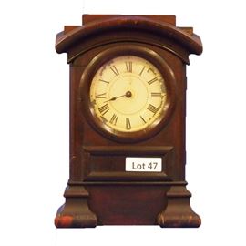 Lot 47 - Turn of the Century Rosewood Seth Thomas Shelf Clock. 8 Day time and strike. 15 1/2" tall.