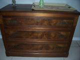 3 DRAWER BURLED CHEST