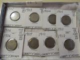 1902 TO 1912 V NICKLES