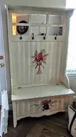 Hall tree bench
