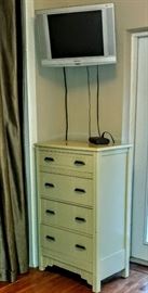 White dresser & TV