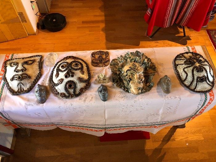 Wild looking  pottery/ceramic  masks