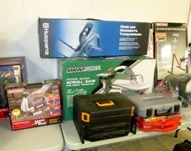 New Husqvarna Chain Saw, Drill Sets, Dremel Tools, Saber Saws & MORE