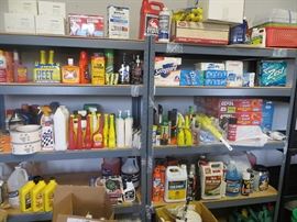 Lots of New Cleaning Supplies & Shop Fluids