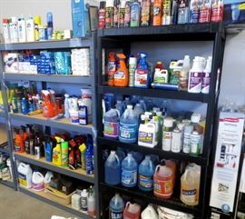Lots of Cleaning stuff & Shop Liquids