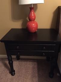 Bassett Side Table, Two Matching Lamps...