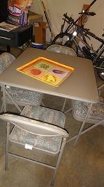Card table and chairs 