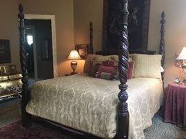 Harden four poster king bed - gold bedding and pillows sold separately