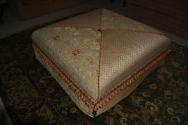 LARGE OTTOMAN, AREA RUG