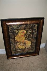 1 OF 2 PARROT FRAMED DECOR