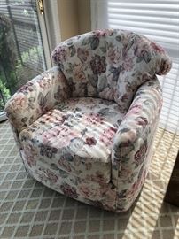 The Well Dressed House custom swivel rocker